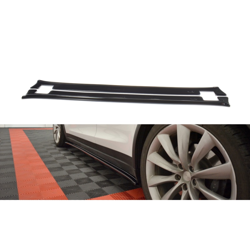 SIDE SKIRTS DIFFUSERS V.1 TESLA MODEL X GLOSS BLACK