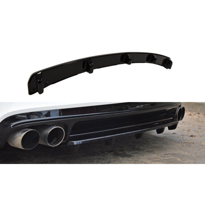 CENTRAL REAR SPLITTER AUDI TT S 8J (WITH A VERTICAL BAR) GLOSS BLACK
