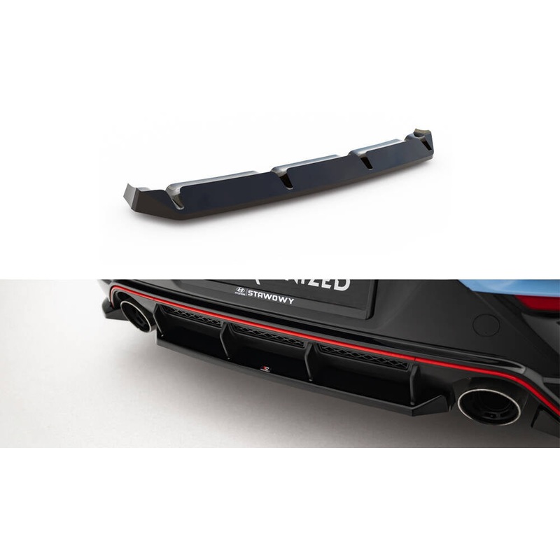 Central Rear Splitter for Hyundai Veloster N Mk2 GLOSS BLACK