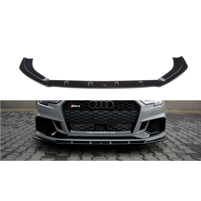 FRONT SPLITTER V.1 AUDI RS3 8V FL SEDAN GLOSS BLACK