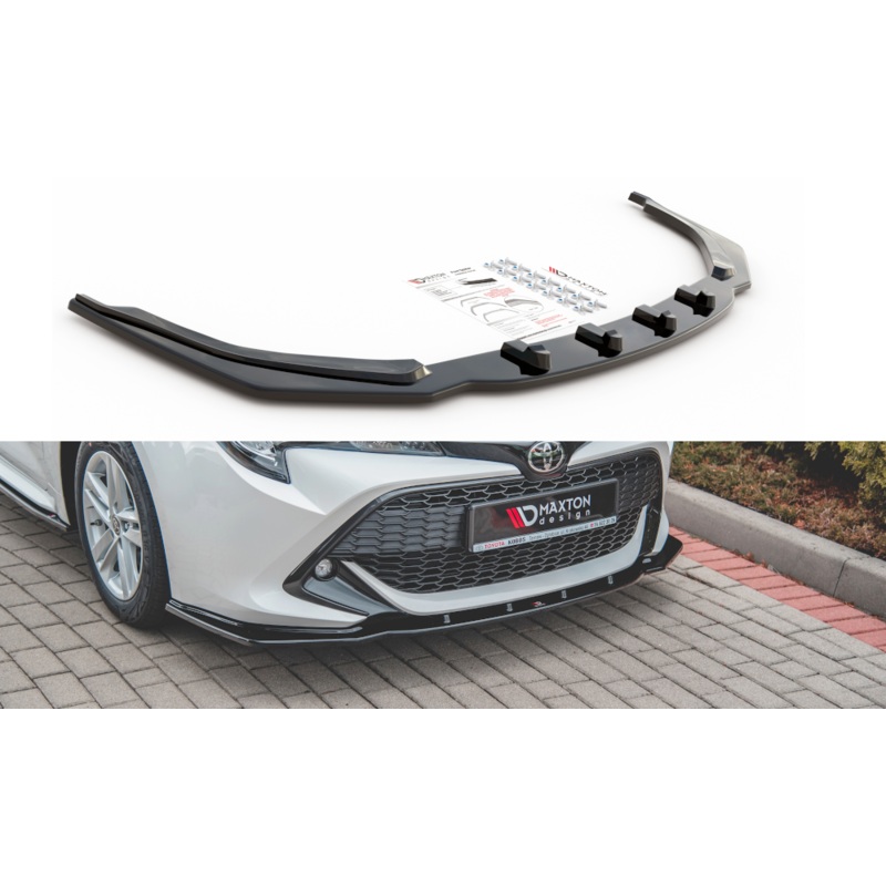 FRONT SPLITTER V.1 TOYOTA COROLLA HATCHBACK MK12 GLOSS BLACK