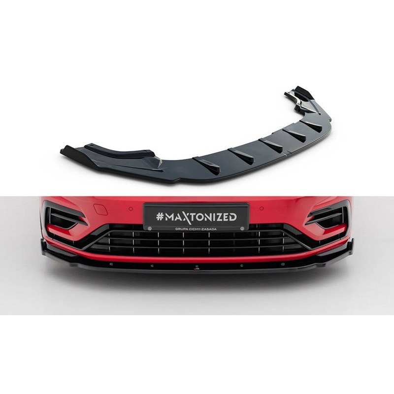 FRONT SPLITTER V.1 VW GOLF VII R (FACELIFT) GLOSS BLACK