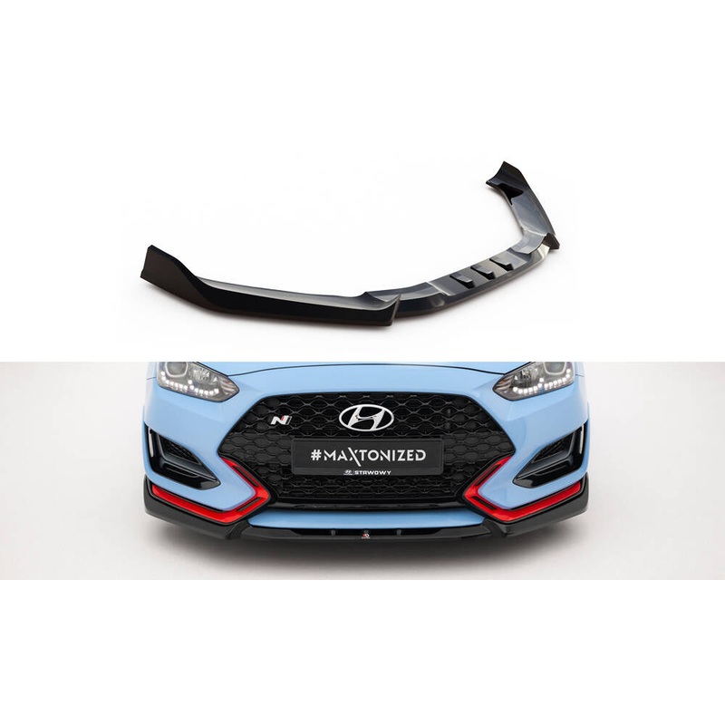 Front Splitter V.2 Hyundai Veloster N Mk2 GLOSS BLACK