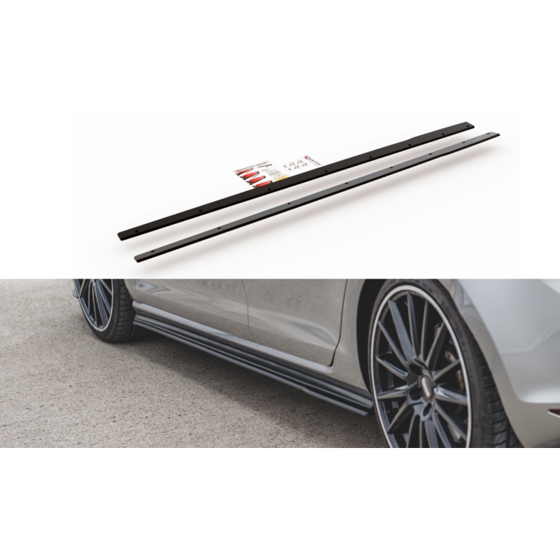 RACING DURABILITY SIDE SKIRTS DIFFUSERS VW GOLF 7 GTI BLACK