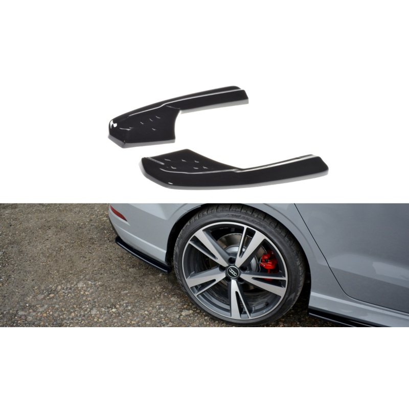 REAR SIDE SPLITTERS AUDI RS3 8V FL SEDAN GLOSS BLACK