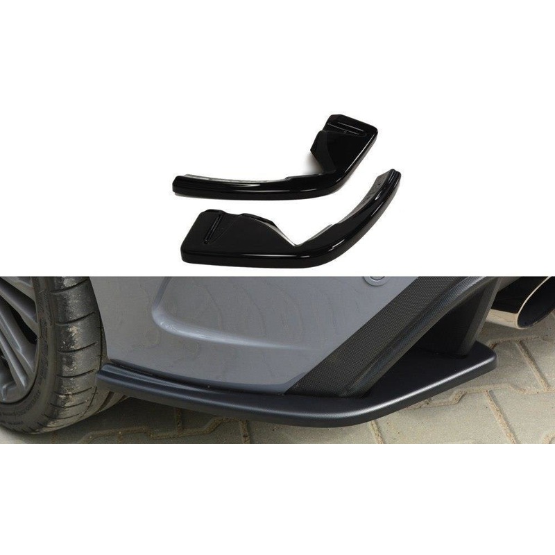 REAR SIDE SPLITTERS FORD FOCUS RS MK3 GLOSS BLACK
