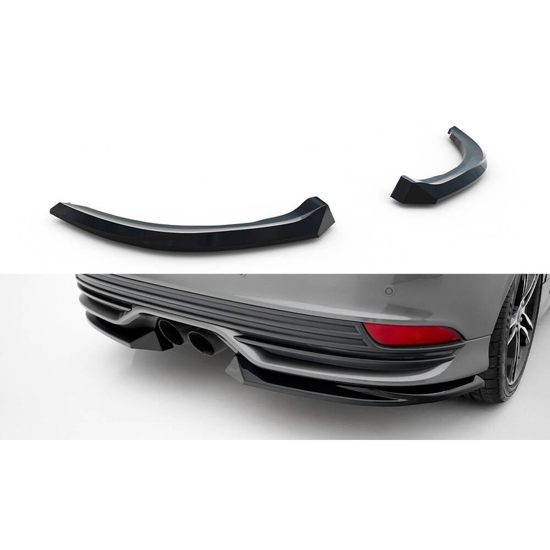 Rear Side Splitters V.3 Ford Focus ST Mk3 Facelift GLOSS BLACK