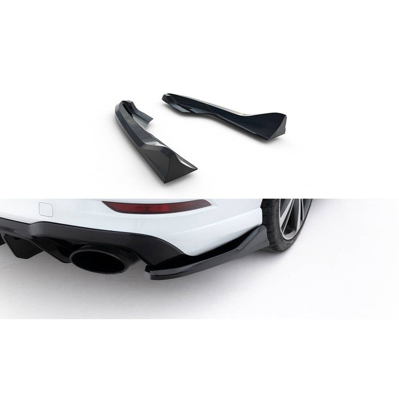 Rear Side Splitters V.5 Audi RS3 Sedan 8V Facelift (set for Maxton valance V.2) GLOSS BLACK