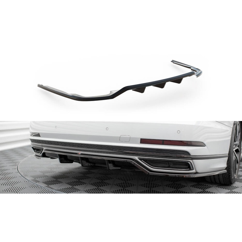 Rear Splitter (with vertical bars) Audi A8 S-Line D5 GLOSS BLACK