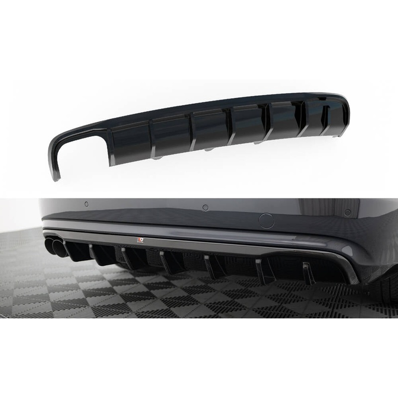 Rear Valance Audi A4 B8 Facelift (Single side dual exhaust version) GLOSS BLACK