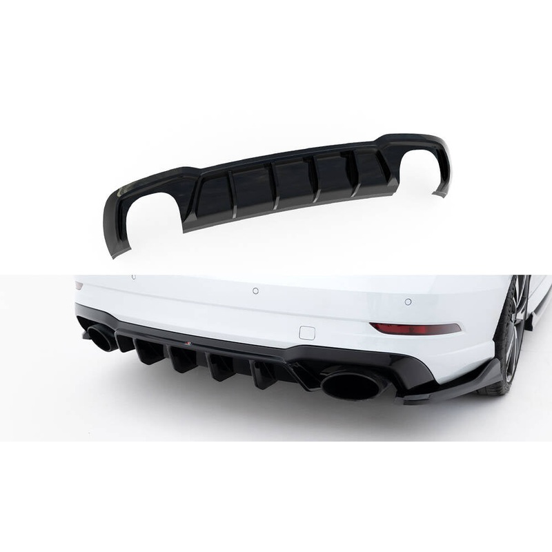 Rear Valance V.2 Audi RS3 Sedan 8V Facelift GLOSS BLACK