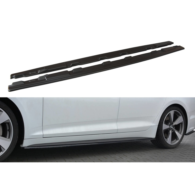 SIDE SKIRTS DIFFUSERS AUDI S5 / A5 S-LINE F5 SPORTBACK GLOSS BLACK