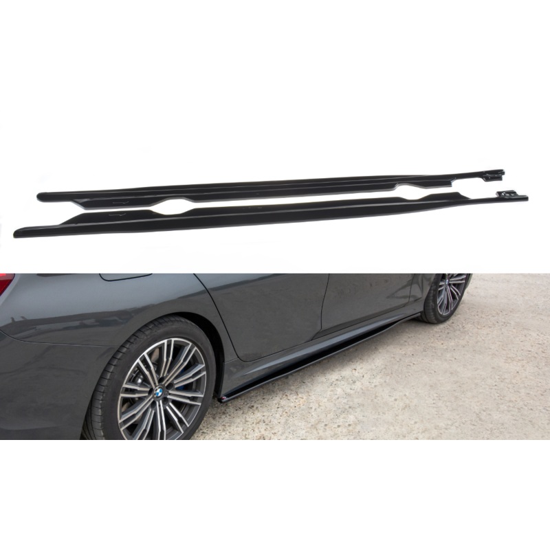 SIDE SKIRTS DIFFUSERS BMW 3 G20 M-PACK GLOSS BLACK