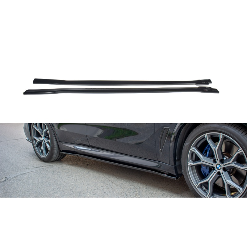SIDE SKIRTS DIFFUSERS BMW X5 G05 M-PACK GLOSS BLACK
