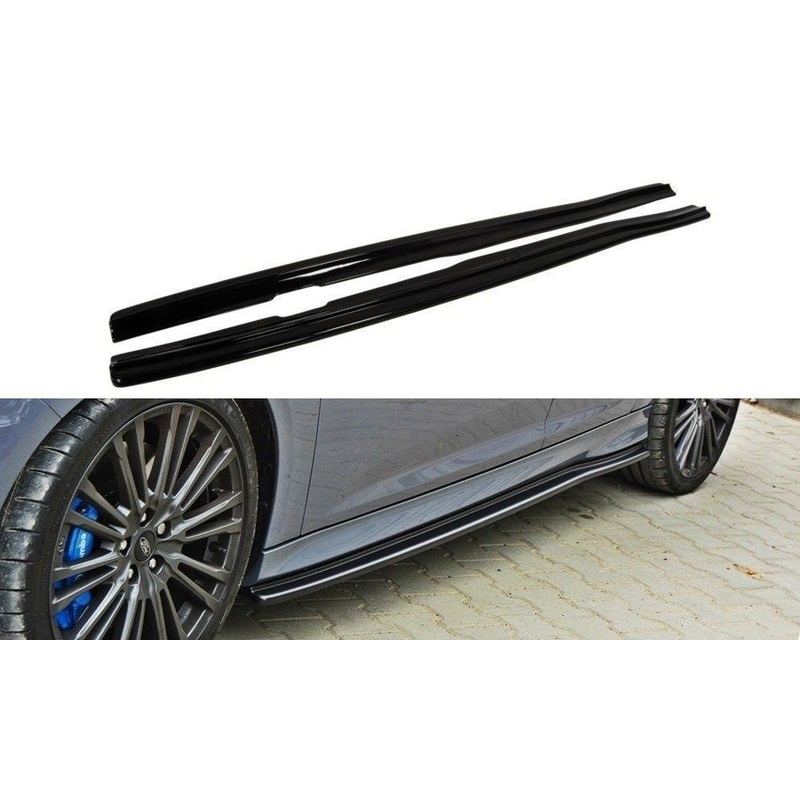 SIDE SKIRTS DIFFUSERS FORD FOCUS RS MK3 GLOSS BLACK