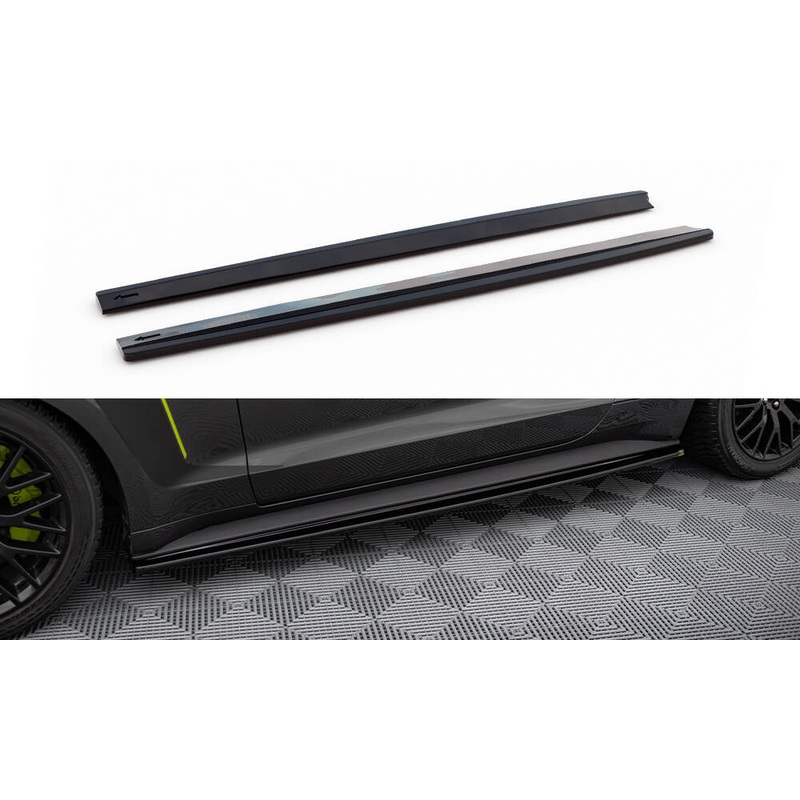 SIDE SKIRTS DIFFUSERS FORD MUSTANG MK6 GT GLOSS BLACK