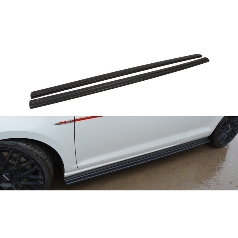 SIDE SKIRTS DIFFUSERS VW GOLF VII GTI PREFACE/FACELIFT GLOSS BLACK