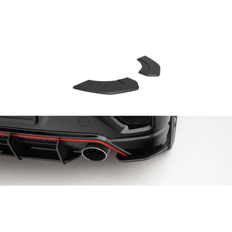 Street Pro Rear Side Splitters Hyundai Veloster N Mk2 BLACK