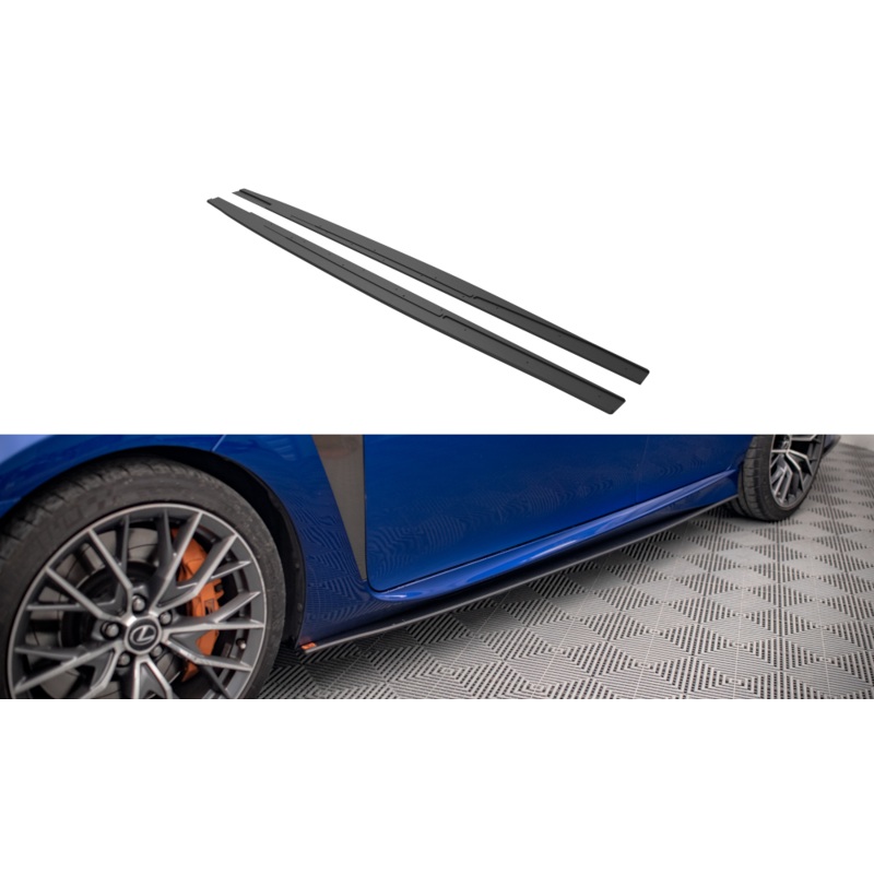 Street Pro Side Skirts Diffusers Lexus GS F Mk4 Facelift BLACK