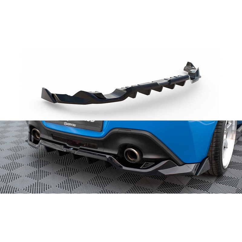 CENTRAL REAR SPLITTER (WITH VERTICAL BARS) V.3 TOYOTA GR86 MK1 / BRZ MK2 GLOSS BLACK