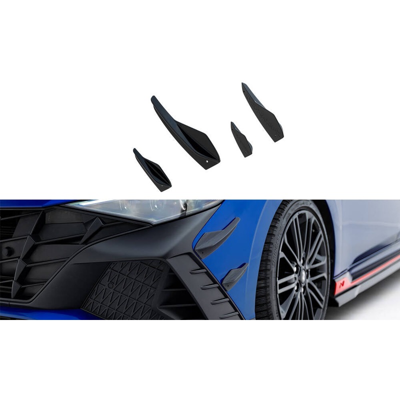 Front Bumper Wings (Canards) Hyundai Elantra N Mk7 BLACK