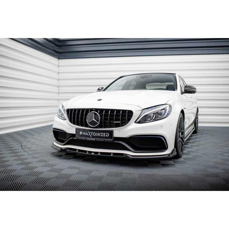 Front Splitter V.2 Mercedes-AMG C63 Sedan / Estate W205 / S205 GLOSS BLACK