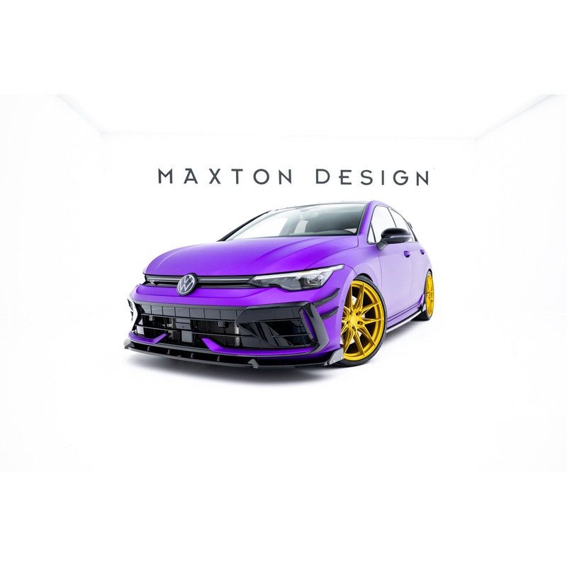 Front Splitter V.3 + Flaps Volkswagen Golf R Mk8 Facelift GLOSS BLACK