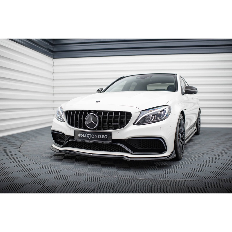 Front Splitter V.3 Mercedes-AMG C63 Sedan / Estate W205 / S205 GLOSS BLACK