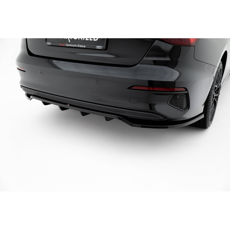 Rear Splitter (with vertical bars) Audi A3 Sedan 8Y GLOSS BLACK