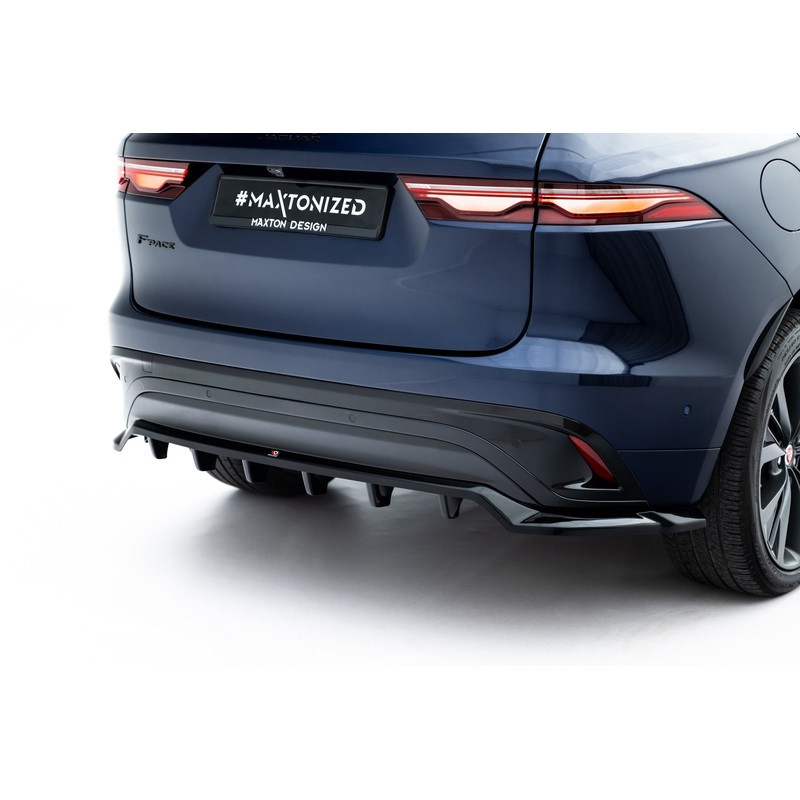 Rear Splitter (with vertical bars) Jaguar F-Pace R-Sport Mk1 Facelift GLOSS BLACK
