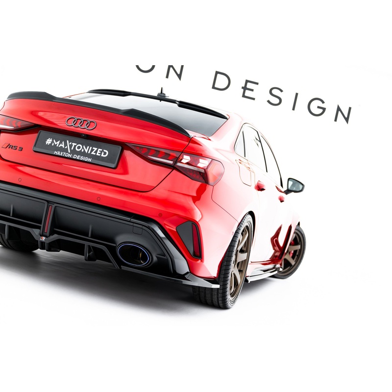 Rear Splitter (with vertical bars) V.1 Audi RS3 Sedan 8Y Facelift GLOSS BLACK