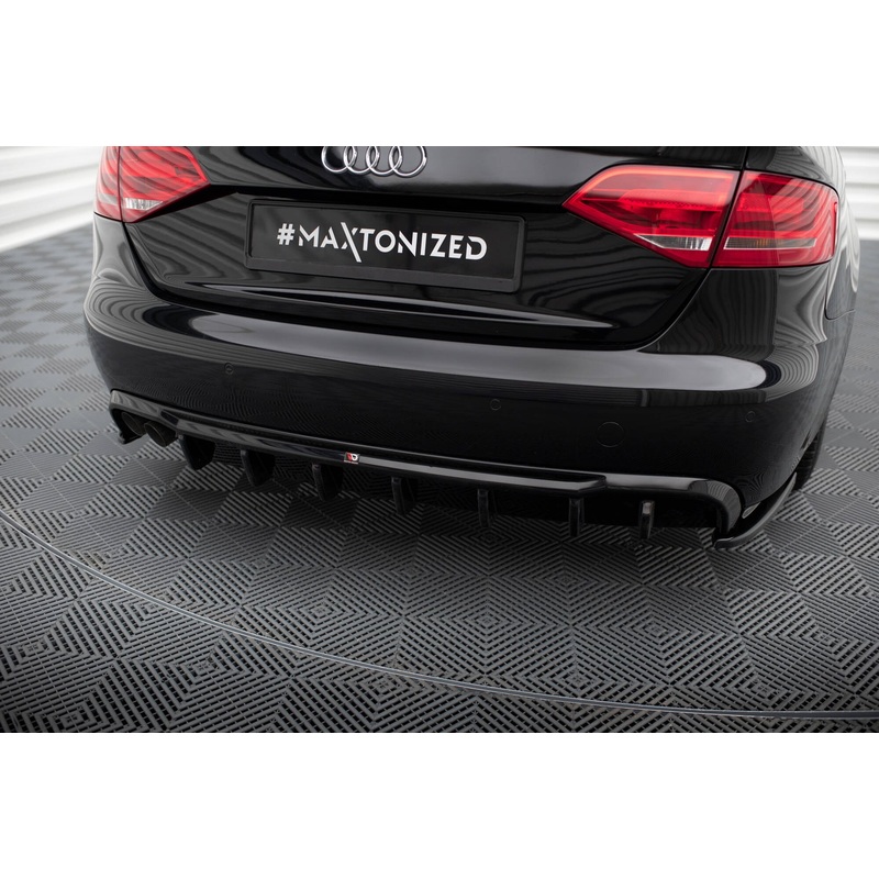 Rear Valance Audi A4 B8 (Single side dual exhaust version) GLOSS BLACK