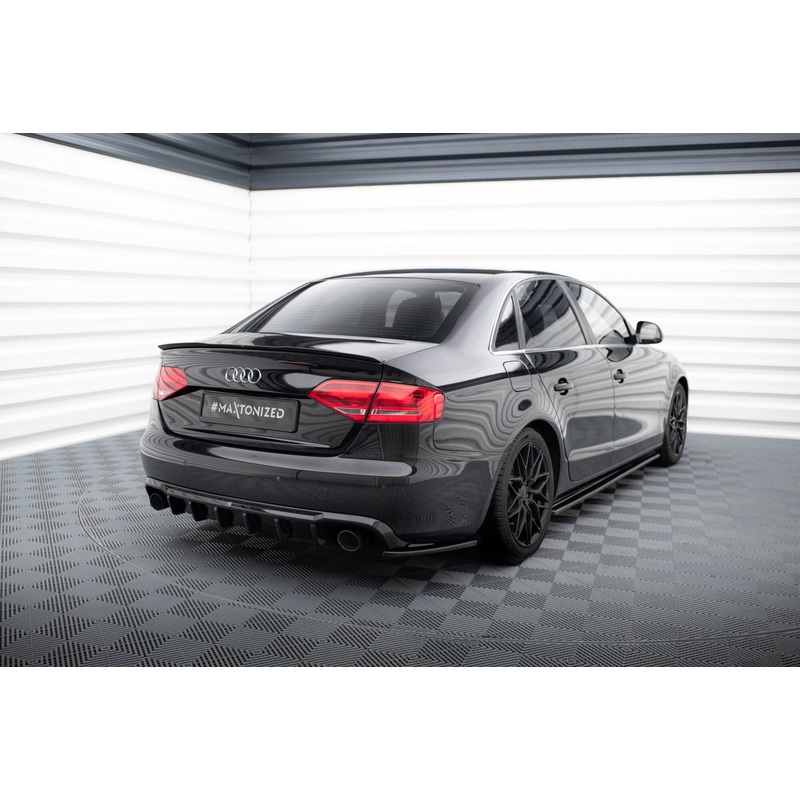 Rear Valance Audi A4 B8 (Version with single exhausts on two sides) GLOSS BLACK