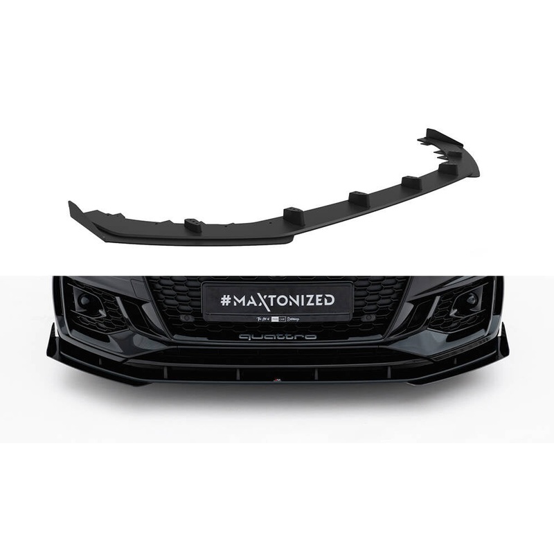 Street Pro Front Splitter + Flaps Audi RS5 Coupe / Sportback F5 BLACK + GLOSS FLAPS