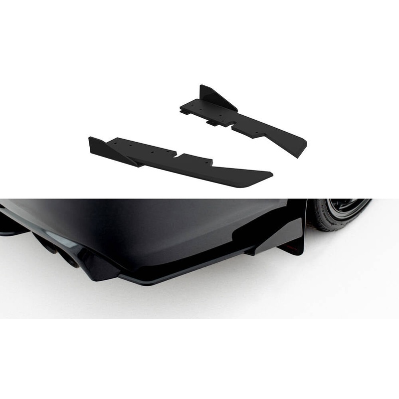 Street Pro Rear Side Splitters + Flaps Subaru Impreza WRX STI Mk3 Facelift BLACK + GLOSS FLAPS