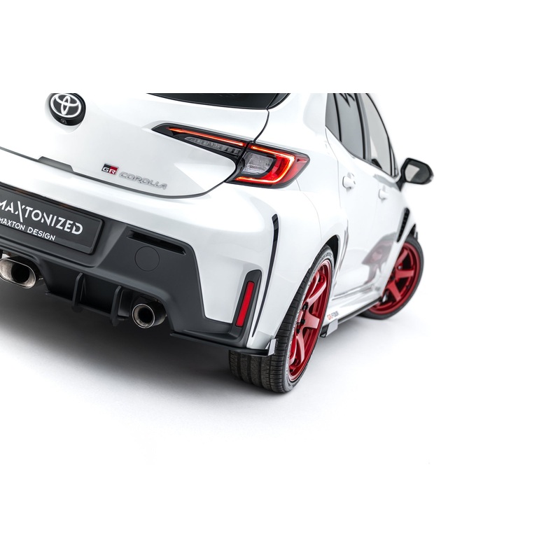 Street Pro Rear Side Splitters + Flaps Toyota GR Corolla Mk12 BLACK + GLOSS FLAPS